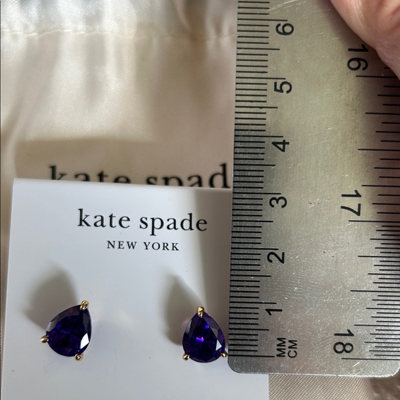 Kate Spade Deep Purple Teardrop Earrings - Picture 3 of 5